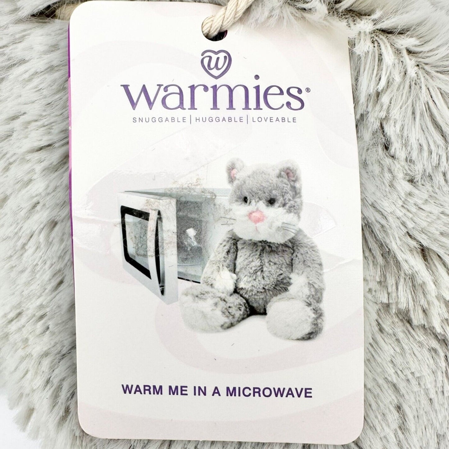 Warmies Cat 14 x 9 Gray White Microwaveable Scented with Relaxing Lavender NWT