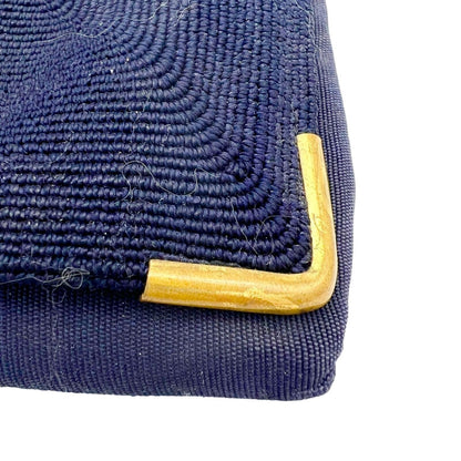 Genuine Corde Purse Blue 8.5 x 5 Clutch Snap Closure Inside Pocket Brass Corners