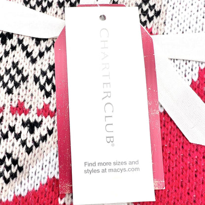 Charter Club 2-Piece Gift Set Scarf Hat One Size Red Owl Snowflakes NEW