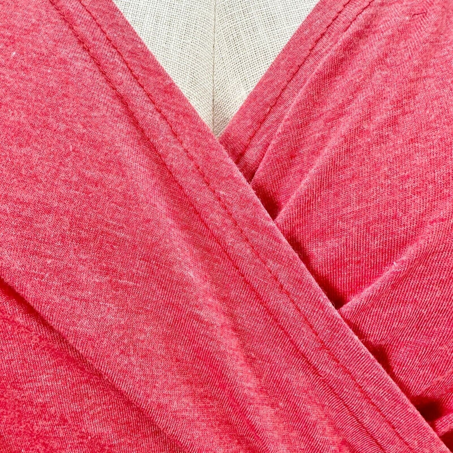 Simple Suzanne Betro Women's Top 3X Heather Red Crossover Tunic Short Sleeve NWT