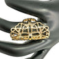 Goldtone Filigree With Crystal Ring Womens Size 6