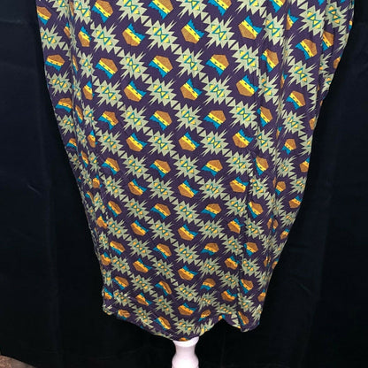 LuLaRoe RETIRED Irma Women's M Purple Gold Teal Green mid-length sleeves NWT