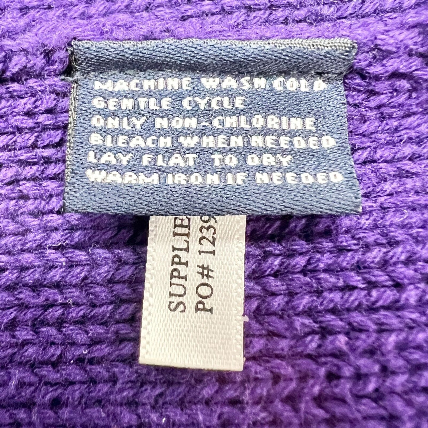 American Living Sweater Vest Women's L Purple Leather Closure Shawl Collar
