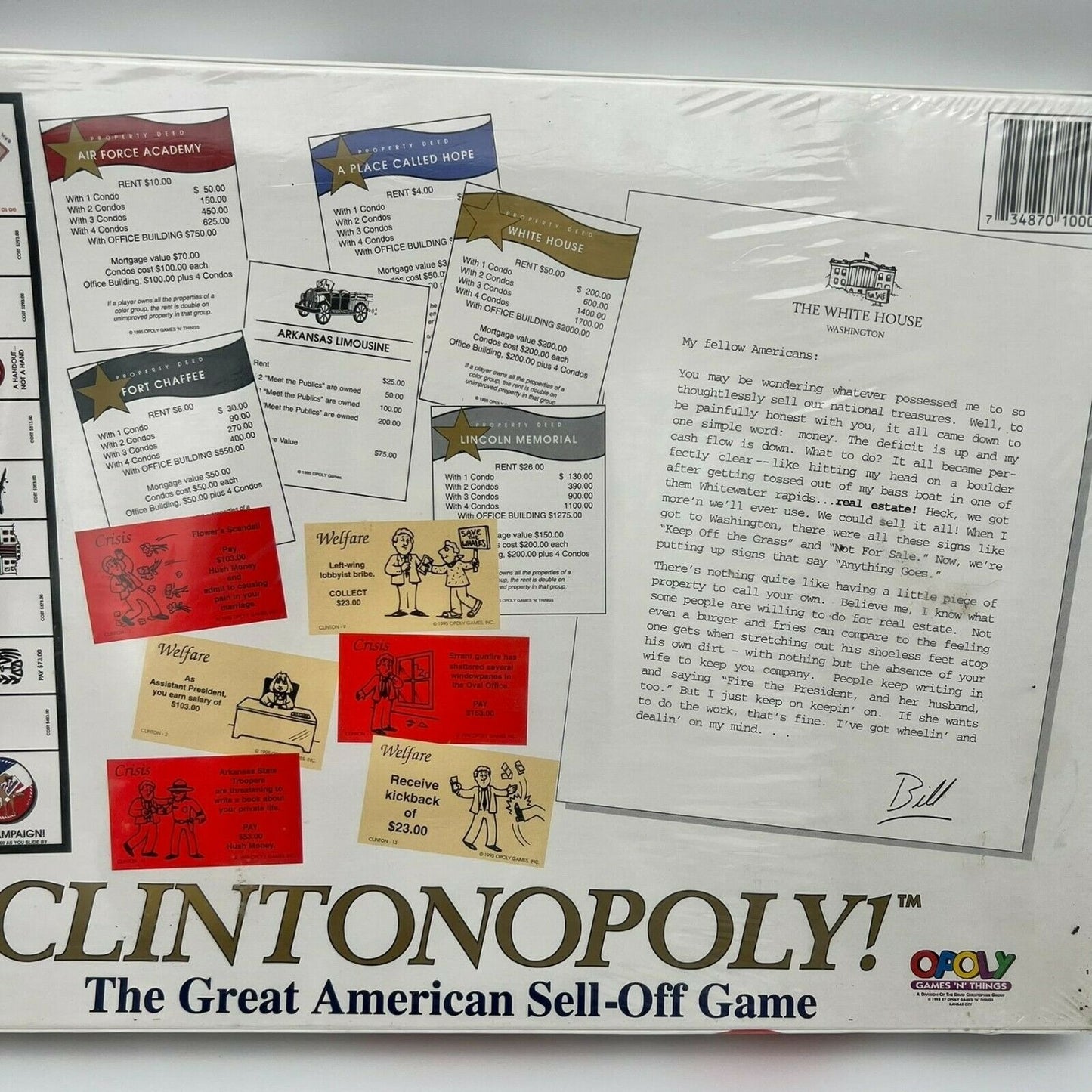 Clintonopoly Board Game 1995 New Sealed Original Packaging