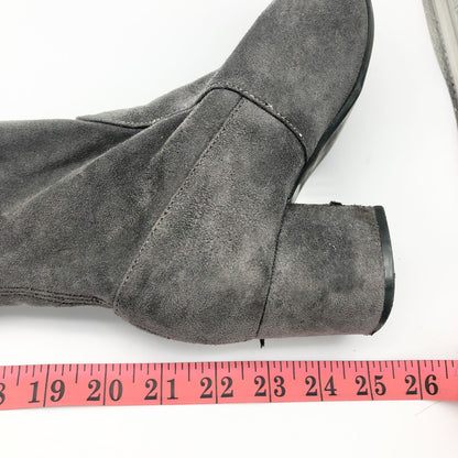 Steve Madden Isaac 6M Gray Suede Thigh High Boots
