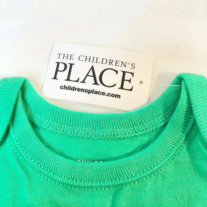 The Childrens Place Green 1pc IRISH Bodysuit 0-3M Shamrock St. Patricks Day