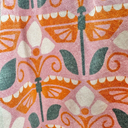 Tea Child's Dress Size 6 Pink Orange Short Sleeve Pullover Dress