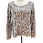 Abbeline Women's XS Brown Sequined LS Top Party Casual