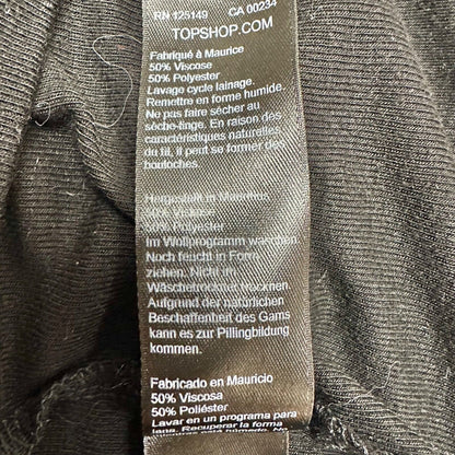 TopShop T-shirt Women's 4 Black Short Sleeve Scoop Neck Length 24