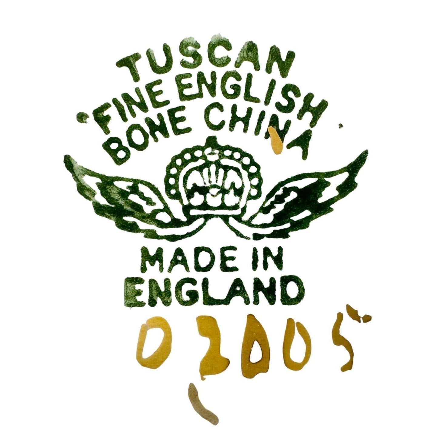 Tuscan Fine English Bone China 8.5 inch Plate Cup Saucer Green Gold Trim 02005