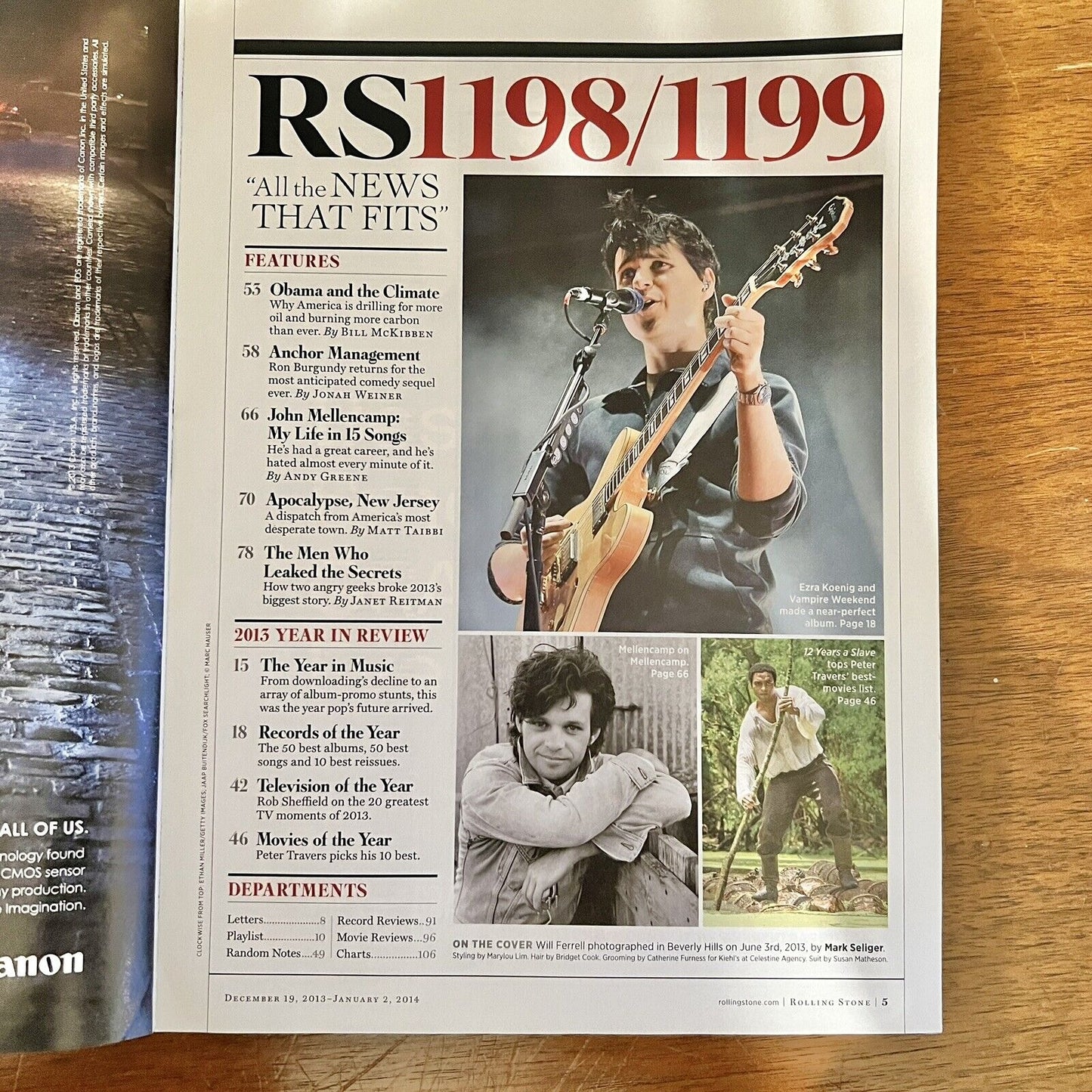 Rolling Stone Magazine Issue 1198/1199 Dec 19 2013-Jan 2 2014 Ron Burgundy