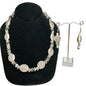 Handcrafted 2pc Jewelry Set Black & White Beads Dressy Statement NEW