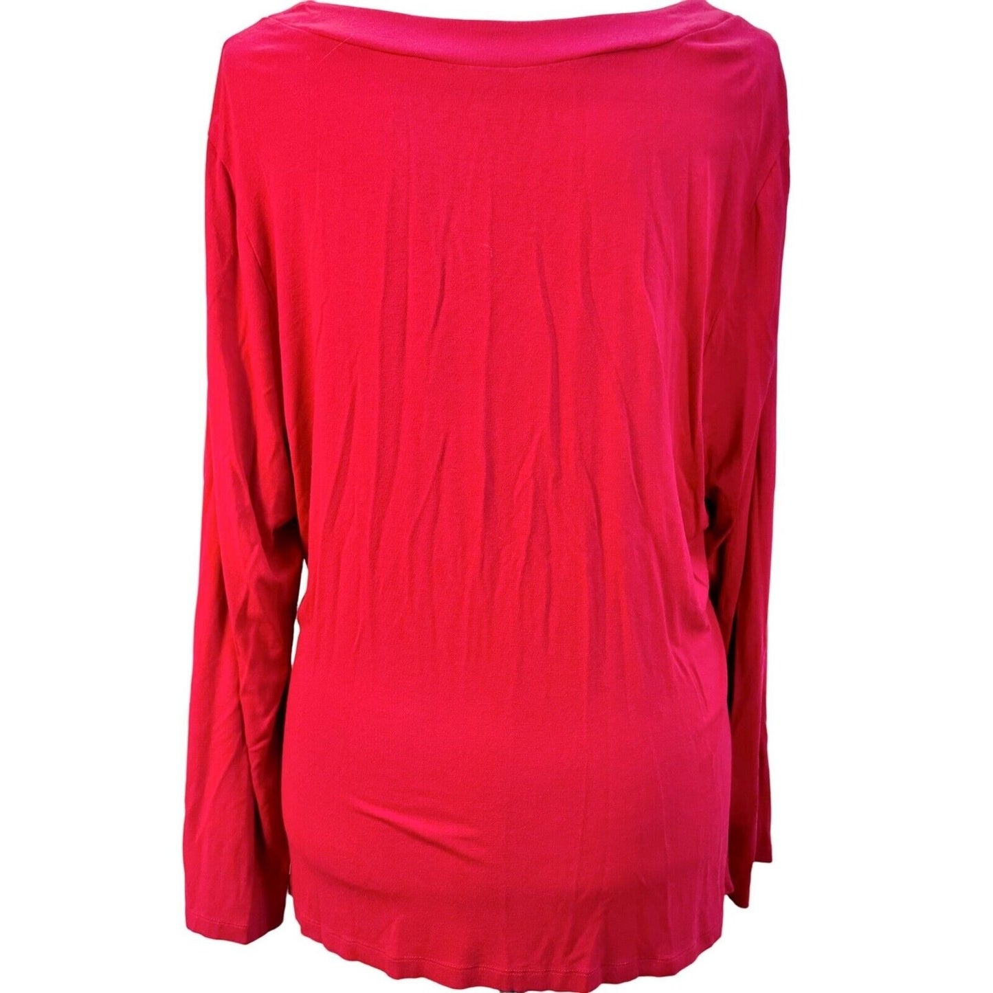 Lane Bryant Top 26/28 Red Vneck Long Sleeve 26.5 inch long EUC