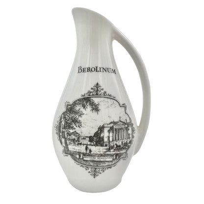 Unterweissbach GDR Porcelain Pitcher With Brandenburger Tor & Berolinum Design