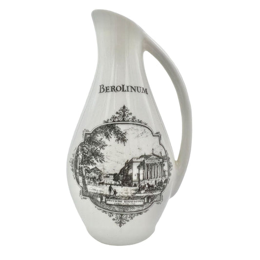 Unterweissbach GDR Porcelain Pitcher With Brandenburger Tor & Berolinum Design