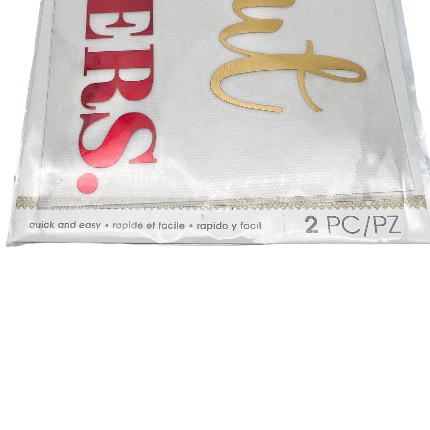 Momenta Iron-on Art Salut Cheers New in Package Red Gold