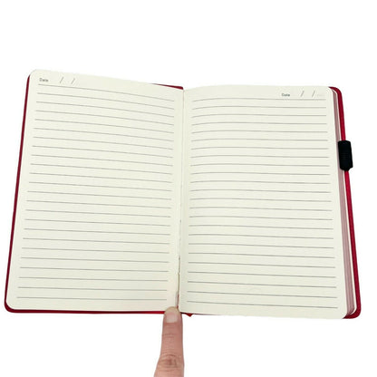 Spector & Co RFID Padded Red Faux Leather Journal Lined Pages 8.5 x 6