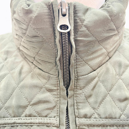 Classic Elements Women's Small Olive Quilted Jacket Fleece Lined Cinch Waist