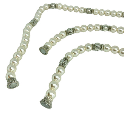 Premier Designs Audrey Pearl Necklace & 2 Bracelets Trio Jewelry Set Fancy