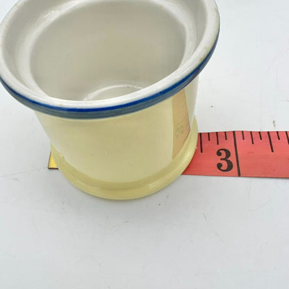 Vintage Sterling Votive Candle Holder 2.5 inch Yellow Blue Trim