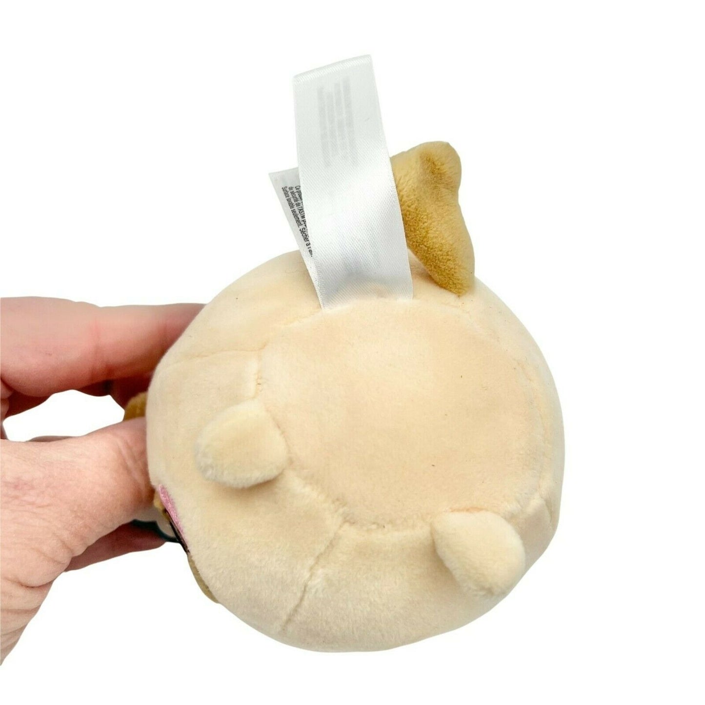 Squeezamals Dan the Dog Brown Puppy Plush Pink Cheeks 4" Stuffed Animal