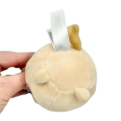 Squeezamals Dan the Dog Brown Puppy Plush Pink Cheeks 4" Stuffed Animal
