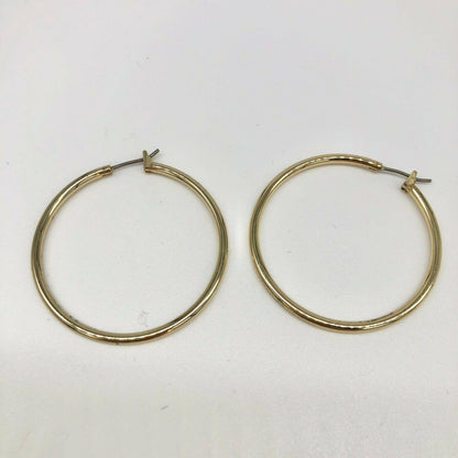 Set of 3 Goldtone Hoop Earrings Approximately 1.5 Inches Fun Funky