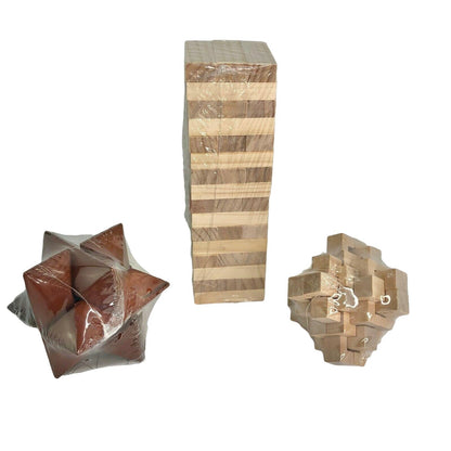 Trio of Wooden Puzzles/Games Star Building Mind Games Children Adults NEW