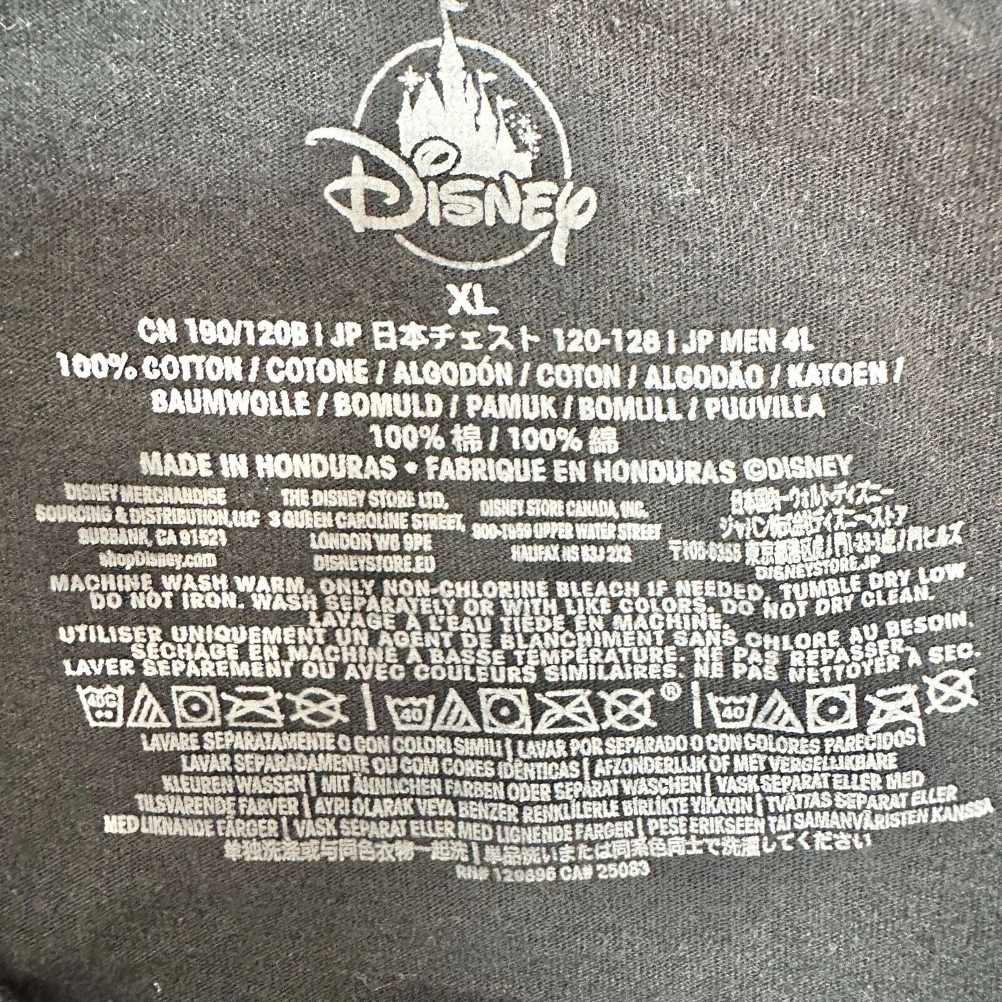 Disney T-shirt XL Black Gray Short Sleeve Nightmare Before Christmas