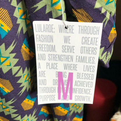 LuLaRoe RETIRED Irma Women's M Purple Gold Teal Green mid-length sleeves NWT