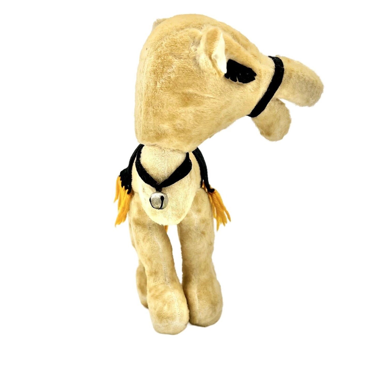 Vintage Stuffed Camel Standing 13 x 13 EUC Tan with Black Accessories
