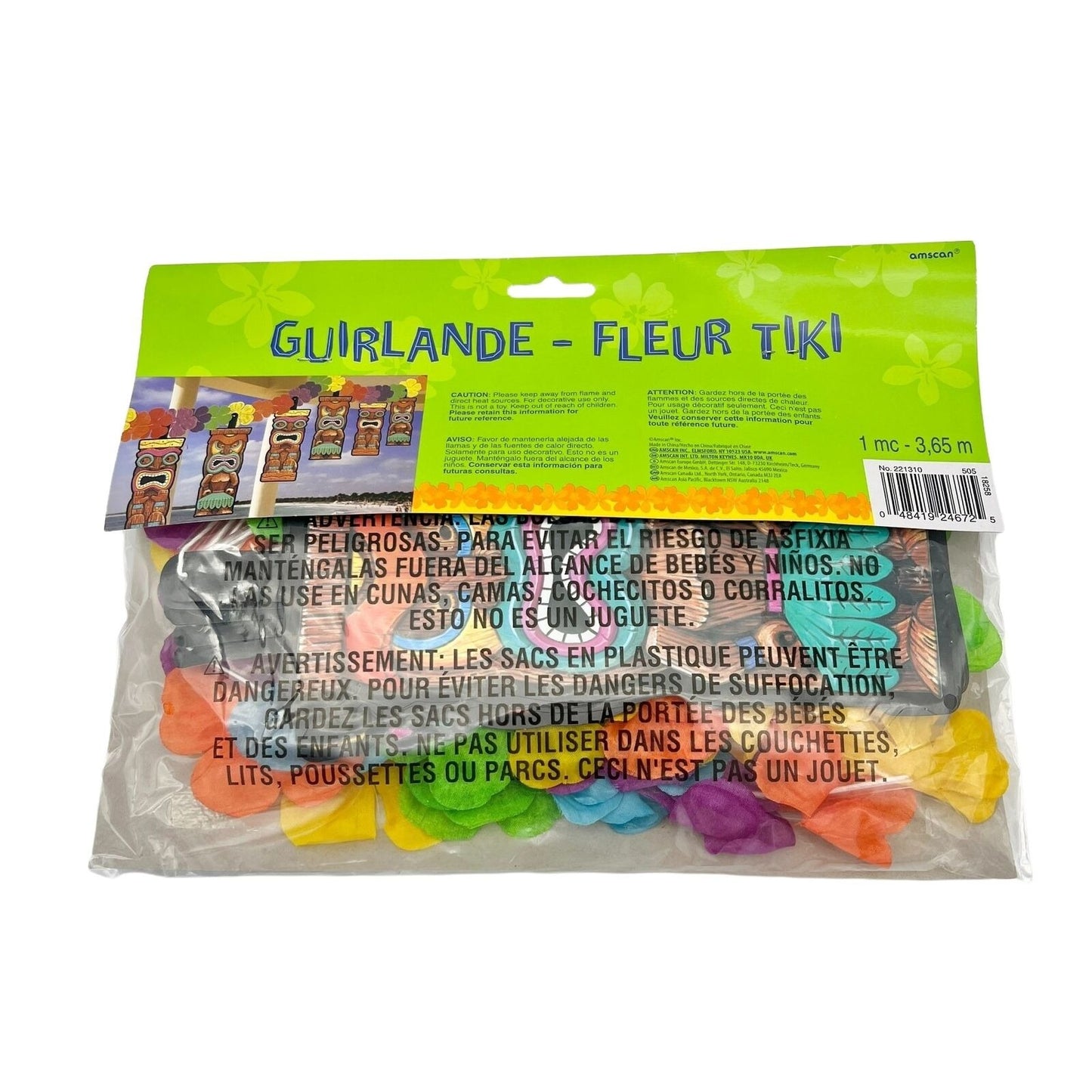 Windy City Novelties Tiki Flower Garland and Tiki Jointed Cutout
