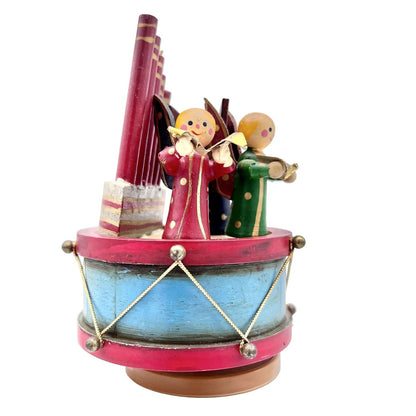 Christmas Vintage Music Box 6.5 x 4.5 Angels Singing Jingle Bells Works Well