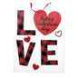 Canvas Sign 16 x 12 White Red Black LOVE Happy Valentine's Day String Hanger