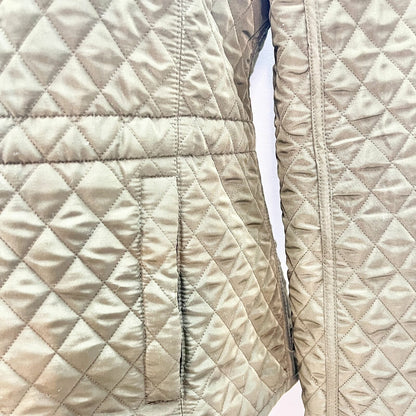 Classic Elements Women's Small Olive Quilted Jacket Fleece Lined Cinch Waist