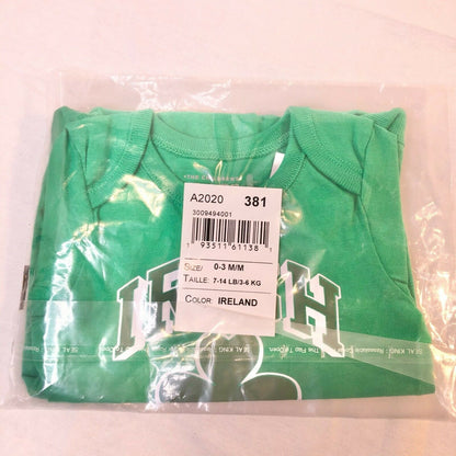 The Childrens Place Green 1pc IRISH Bodysuit 0-3M Shamrock St. Patricks Day