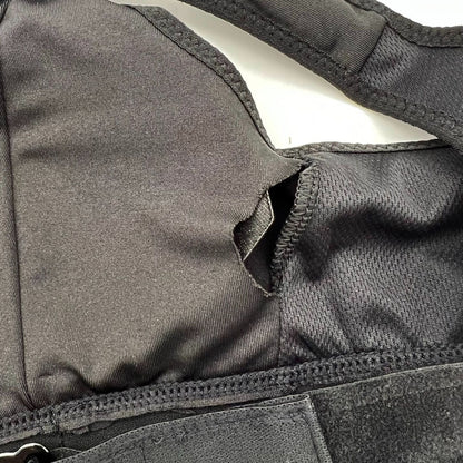 Onrise Sports Bra Women's Large Black Adjustable Straps Front Zip NIP