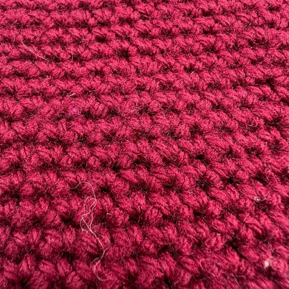 Handcrafted Crocheted Mittens Pair Burgundy Adult