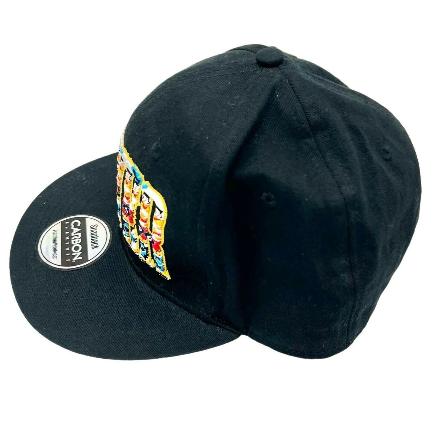 PLAYER Multicolor Lettering Black Baseball Hat Snapback Carbon Elements Adjust