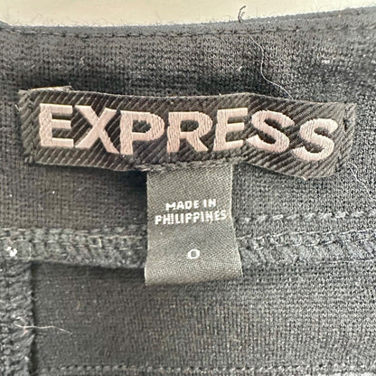 Express Skirt Women's 0 Black Horizontal Stitched Stripes Zip Closure