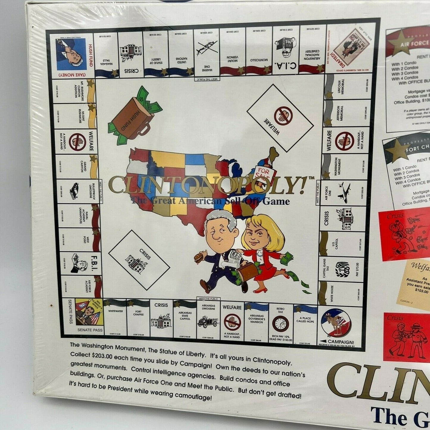 Clintonopoly Board Game 1995 New Sealed Original Packaging