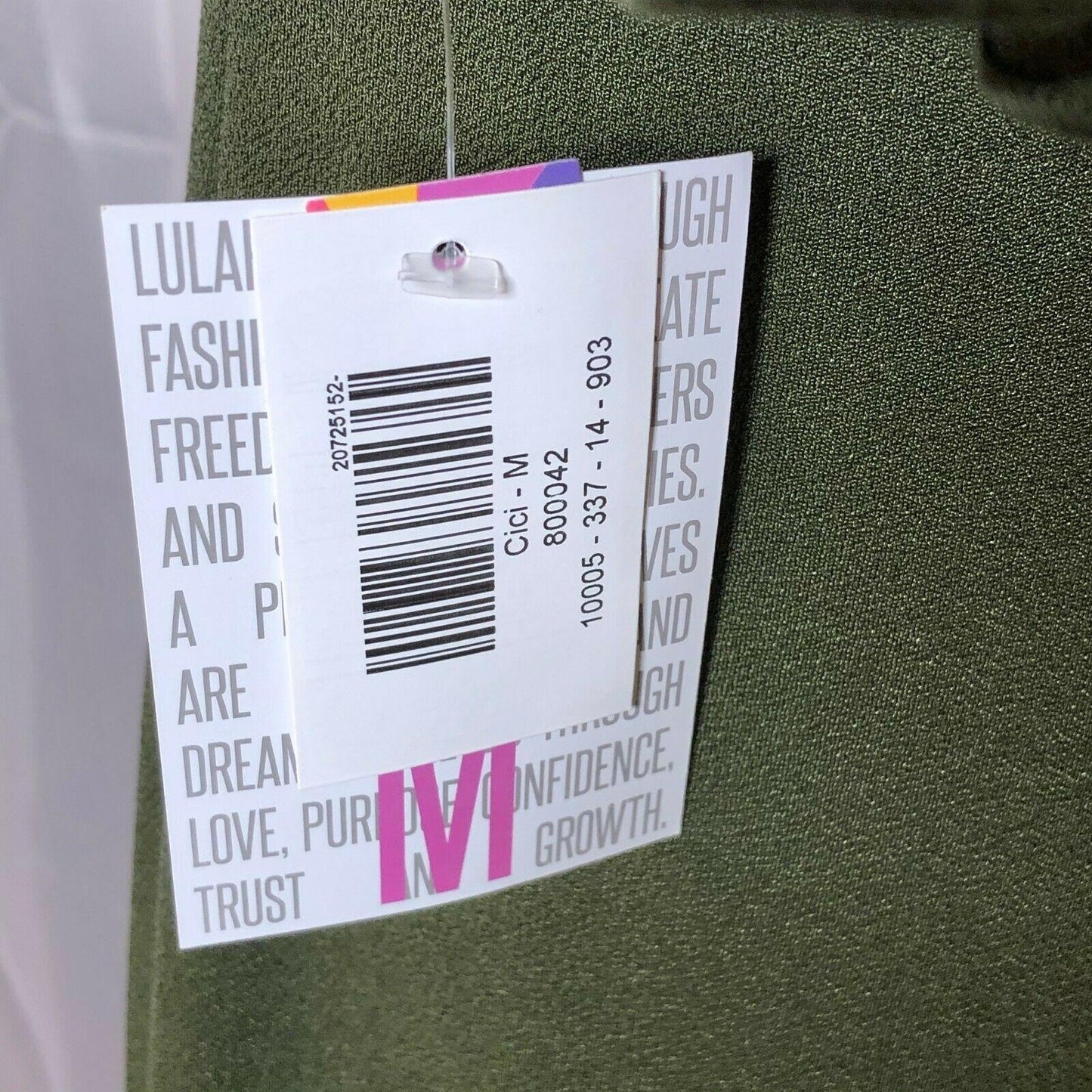 LuLaRoe Cici Women's Medium Dress Olive Green Ruffles Shimmery NWT retired