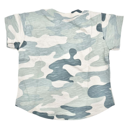 Modern Moments by Gerber Shirt Infant 0-3M Greenish Blue Camo Short Sleeve NEW