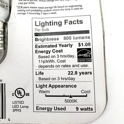 Philips Replacement Bulbs Set of Two 60w 9w LED Daylight Dimmable A19 Bulb NIP