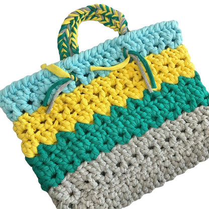 Handcrafted Crocheted Purse Bag from Recycled T-Shirts NEW