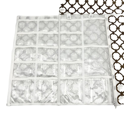 Joy Mangano Hanging Organizer White Brown Design Multiple Pockets New