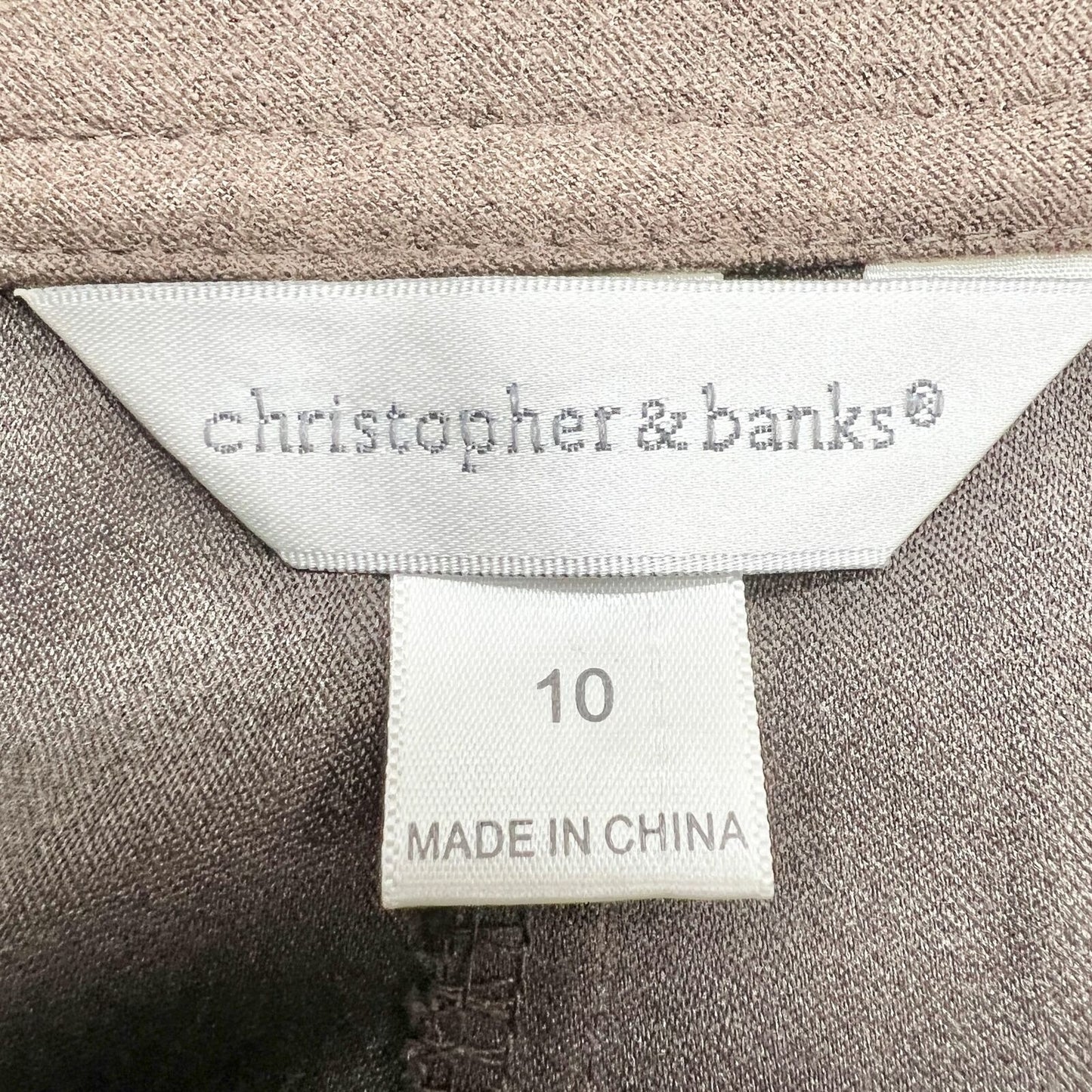Christopher & Banks Women's 10 Brown Suede Like Full Skirt Back Zip