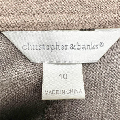 Christopher & Banks Women's 10 Brown Suede Like Full Skirt Back Zip