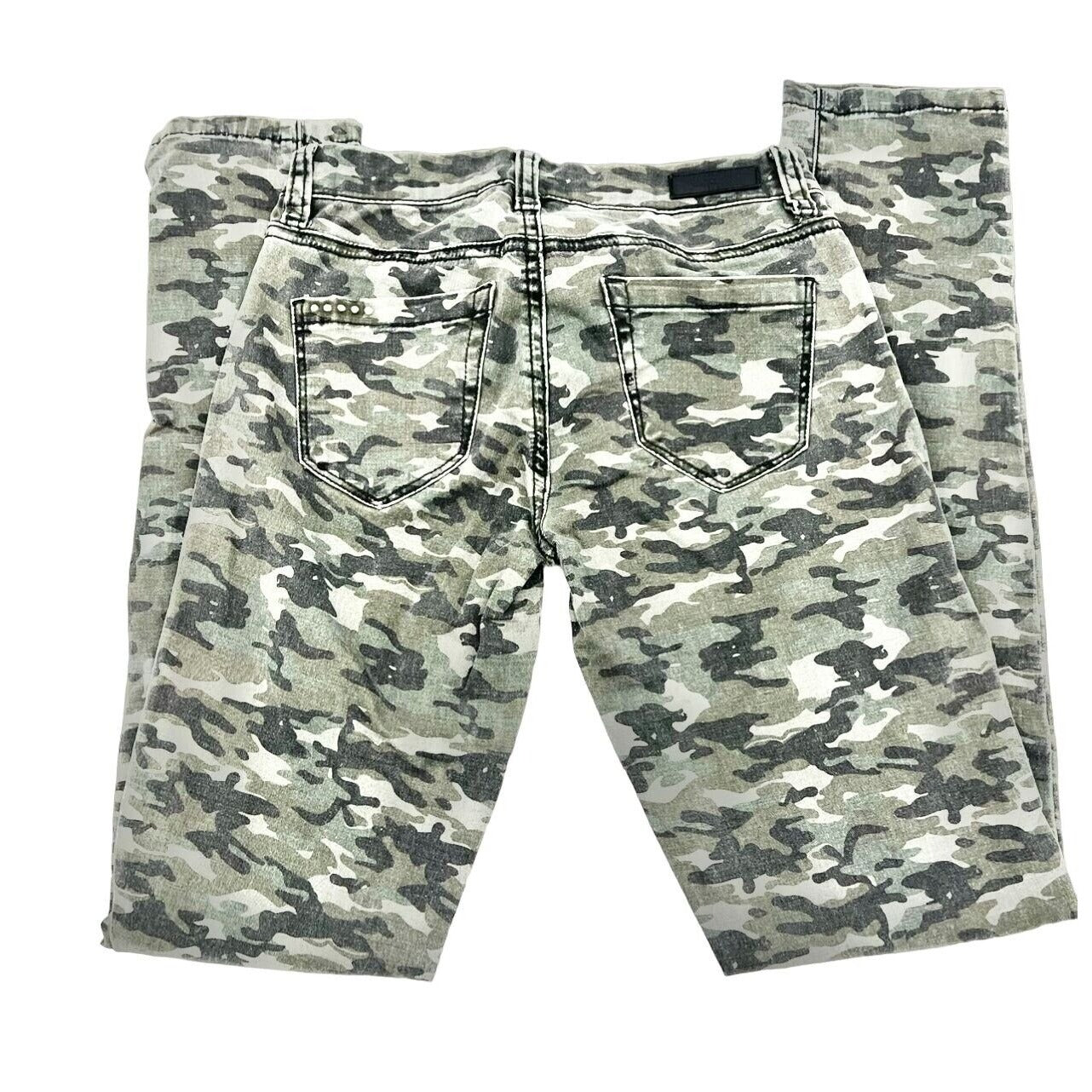 BlankNYC Pants Women's 24 in Olive Camo 5 Pocket Skinny Leg Low Rise Inseam 29"