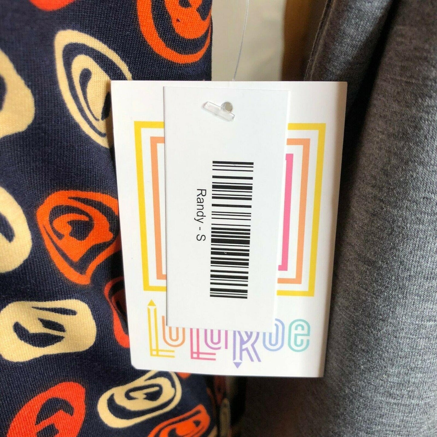 LuLaRoe Randy Baseball Style Tee Size S Black Orange Tan Gray 3/4 sleeves NWT